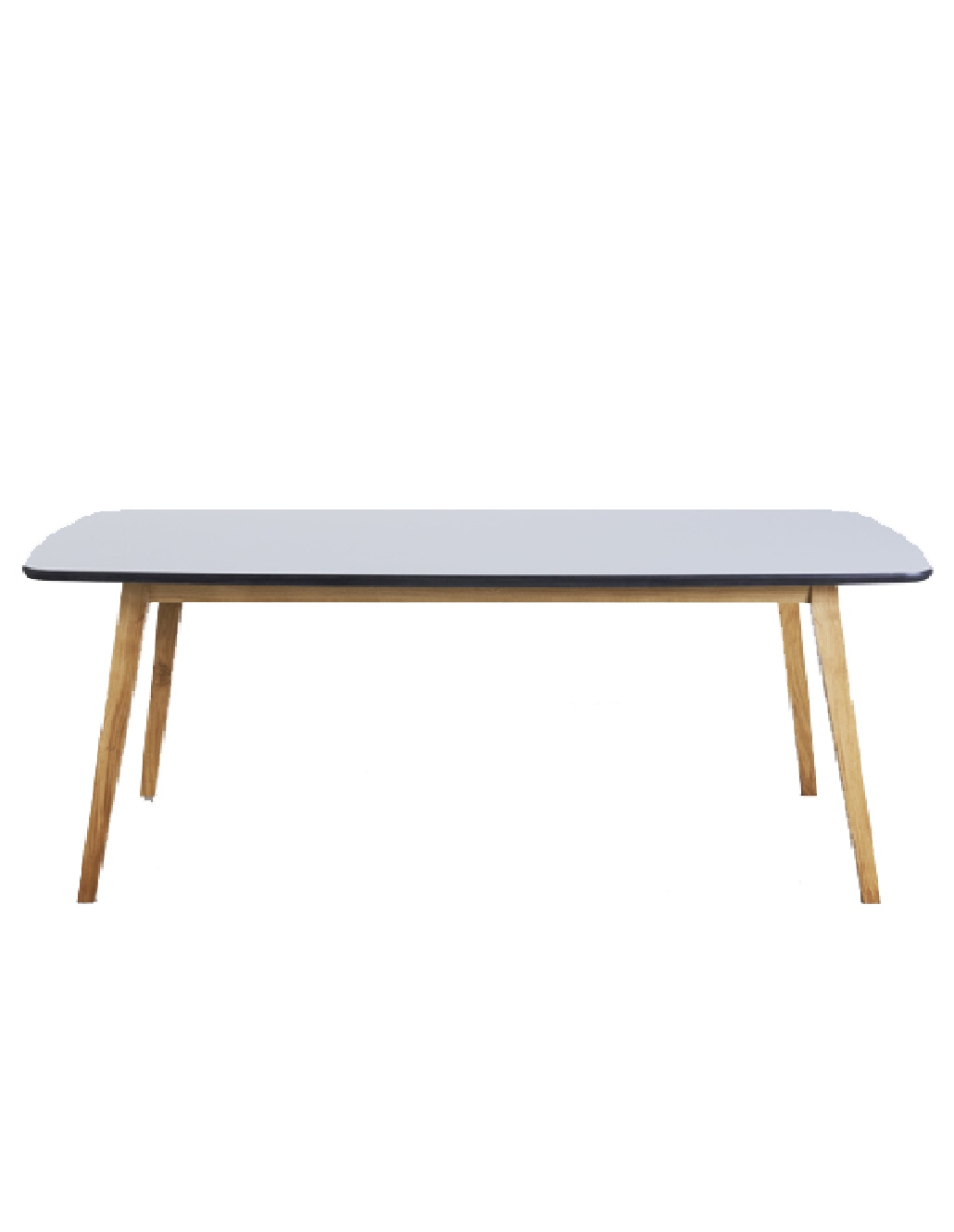White table with black base, made-in-Hamburg, minimalist design