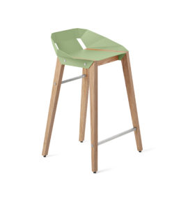 Diago Basic 62 Barhocker mit Eichenholzgestell und mintgrüner Sitzschale im skandinavischen Design