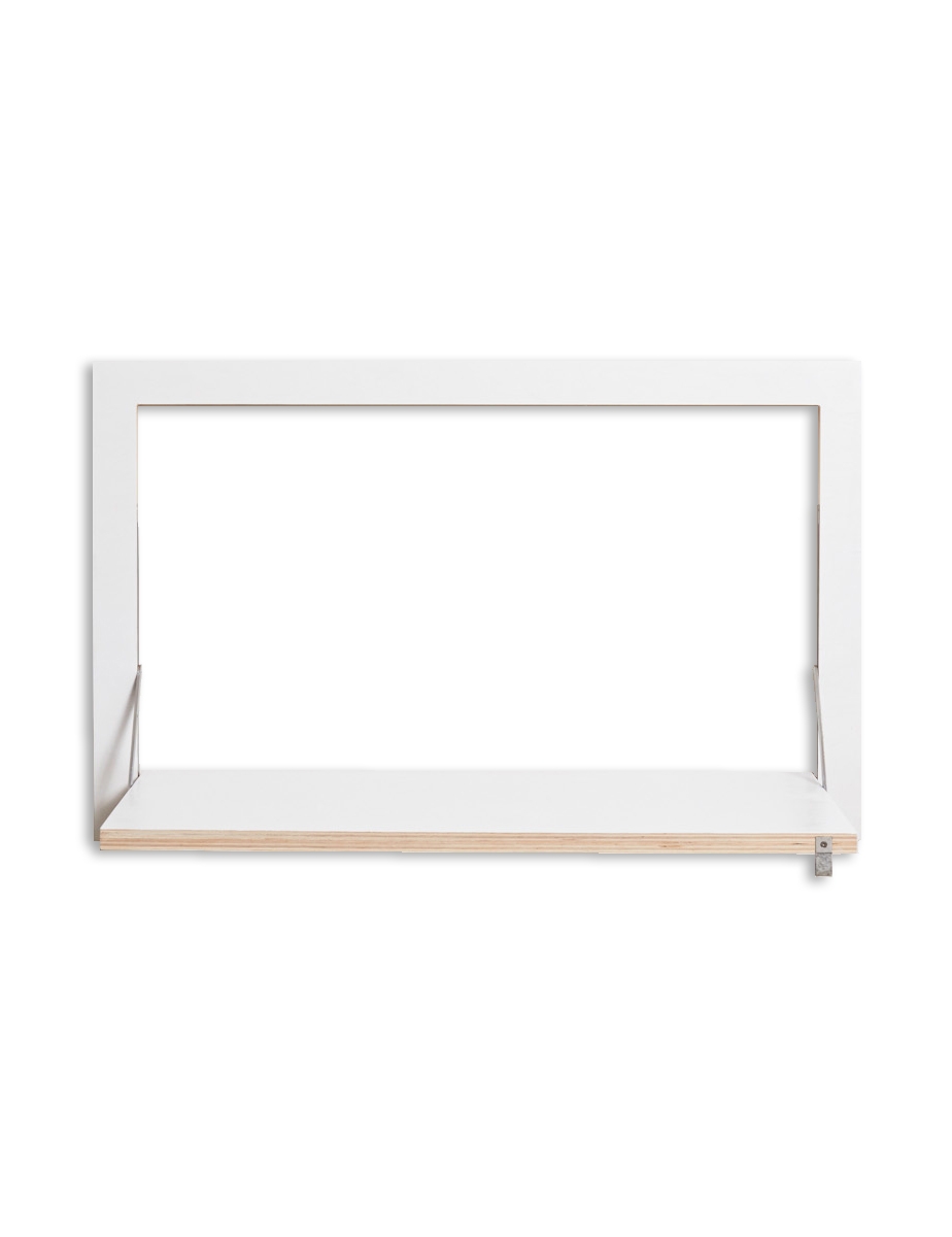 Modernes Wandregal mit minimalistischem Design, Weiß und Naturholz