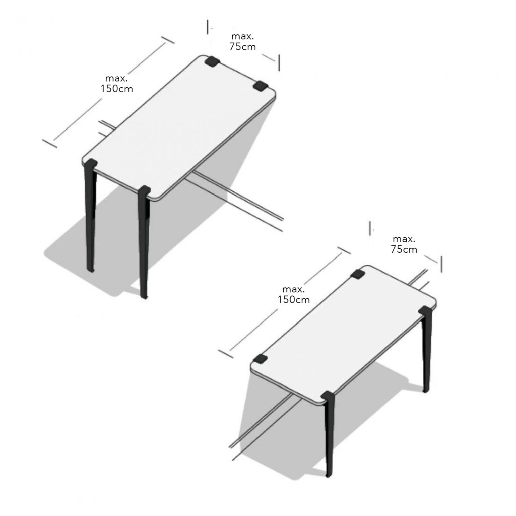 Stehtische/Arbeitstische mit elektrischer Höhenverstellbarkeit in minimalistischem Design