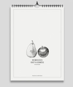 Eleganter Wandkalender mit minimalistischen Design und botanischen Illustrationen von Kati Varon