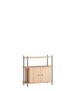 Minimalistisches Holz Sideboard mit Metallstreben für moderne Innenräume