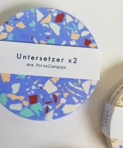 Untersetzer aus Porzellangips mit abstraktem Muster