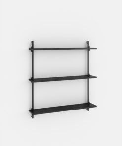 Schwarzes Wandregal mit drei Ablageflächen