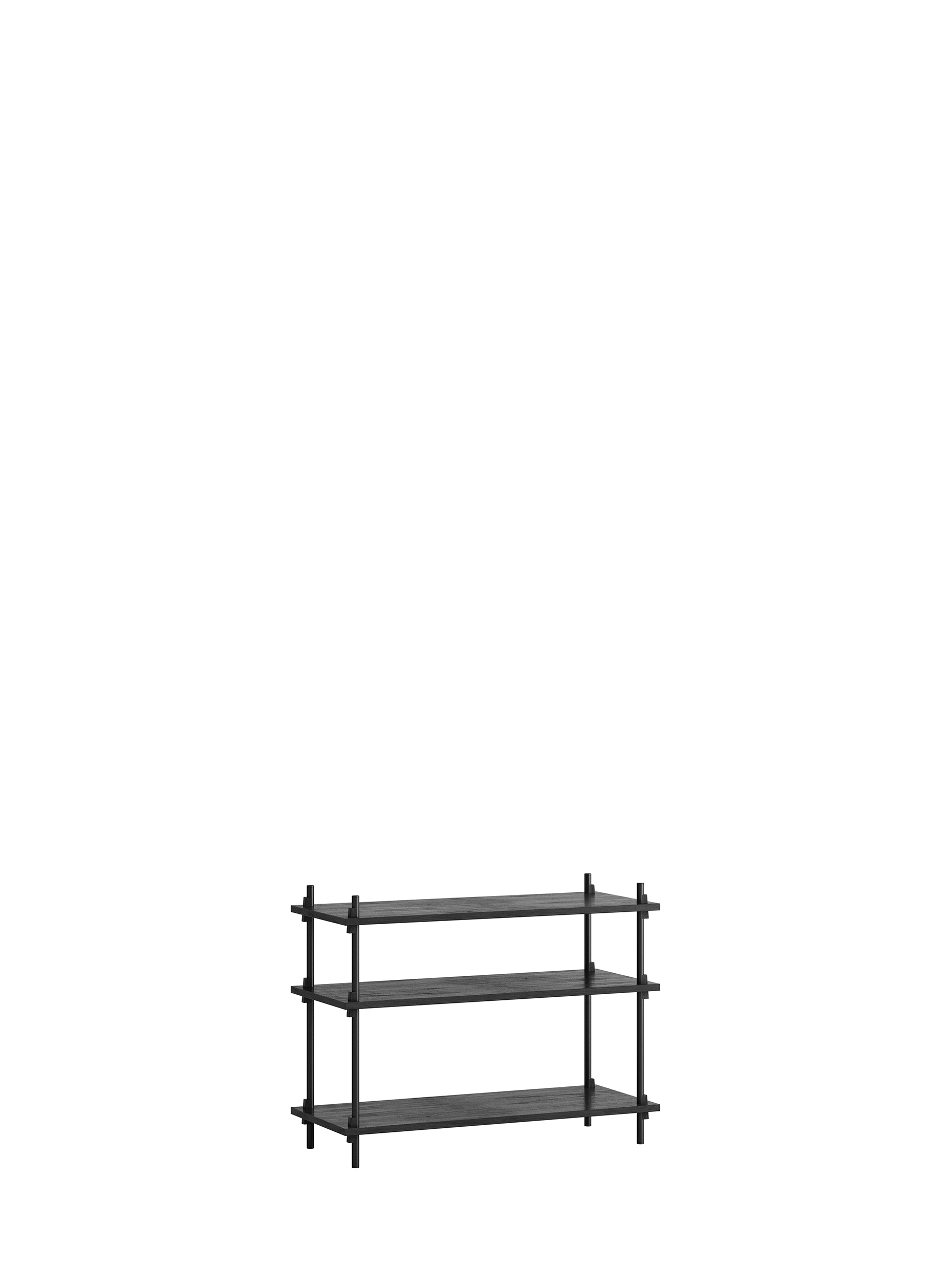 3er-Wandregal mit geometrischem Design in Schwarz