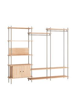 Modulares Holz- und Metall-Regalsystem für Wohnraumgestaltung