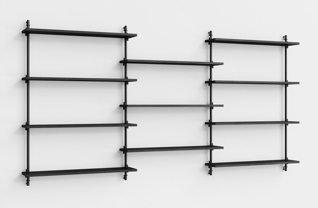 Schwarze Wandregale aus Metall für modernes, minimalistisches Wohnambiente