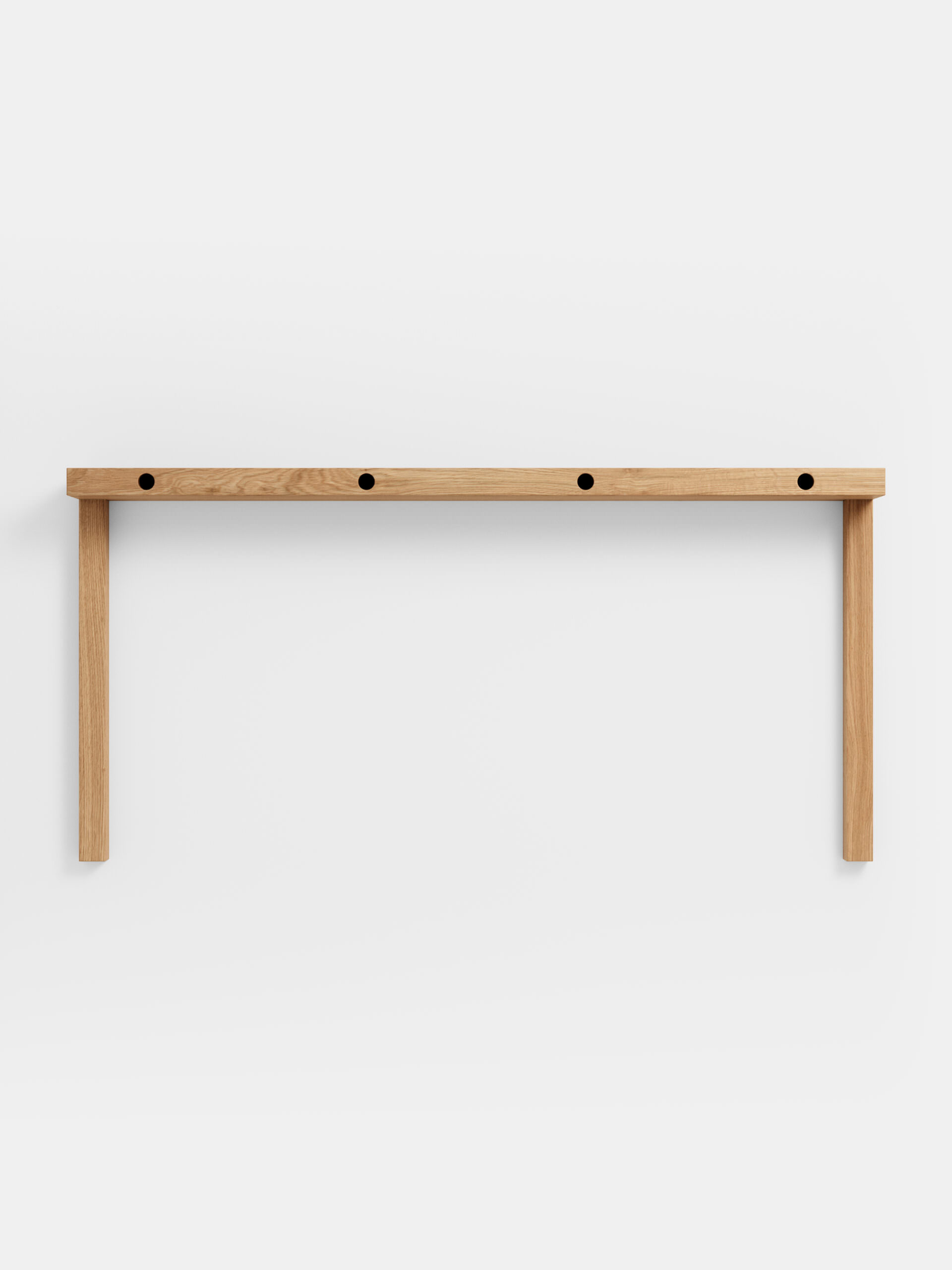Moebe Wandgarderobe aus heller Eiche mit vier Haken für minimalistisches skandinavisches Interior Design
