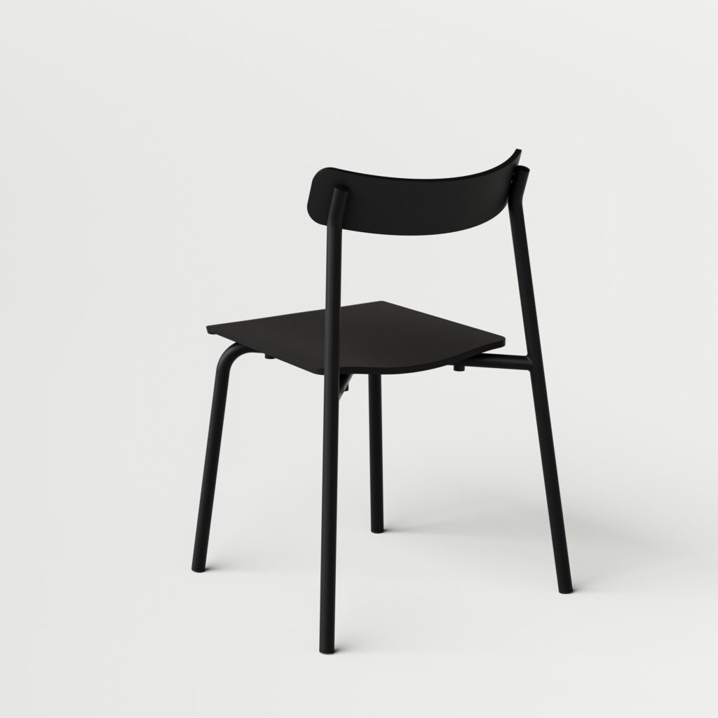 Nachhaltiger Designstuhl in schwarzem Finish