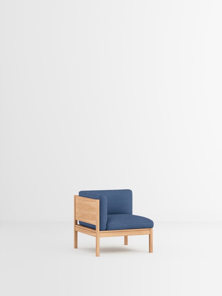 Modernes blaues Modular‑Sofa aus nachhaltigem Design, stilvolle Designmöbel für Interior und Einrichtung