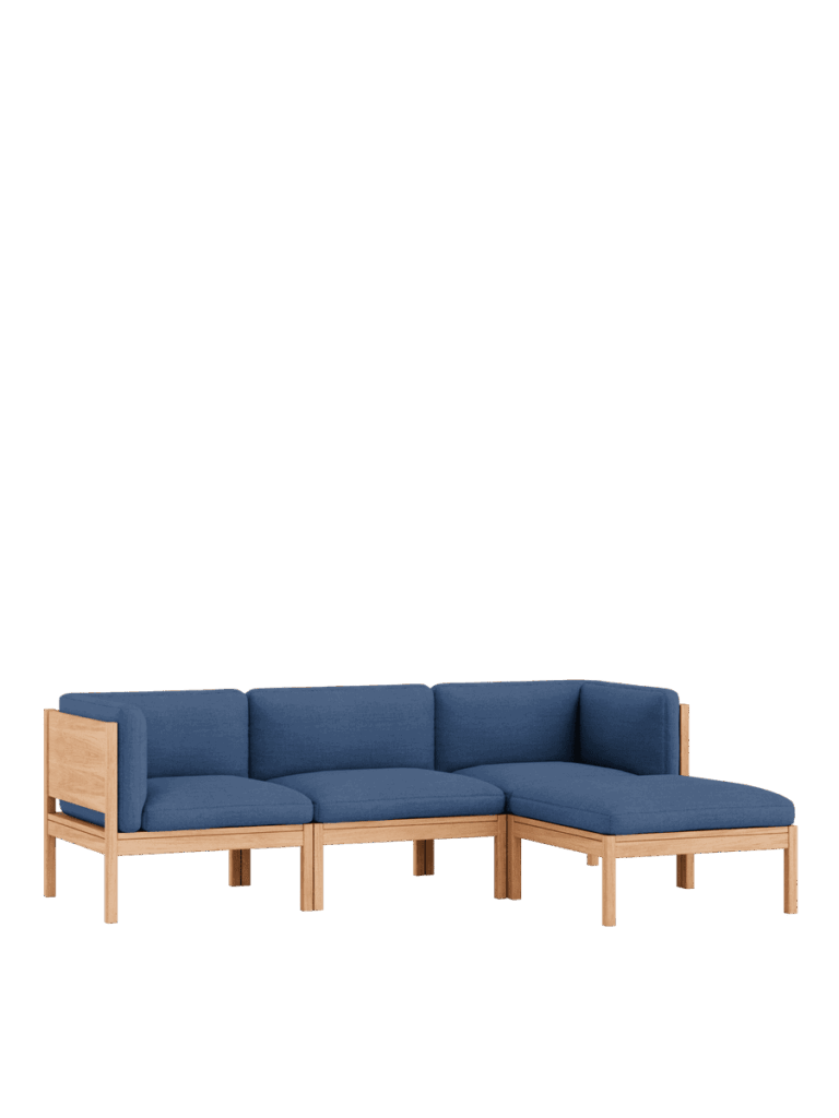 Blaues modulares Sofa aus nachhaltigem Design, Designmöbel für modernes Interior und Einrichtung im Hamburger Concept Store