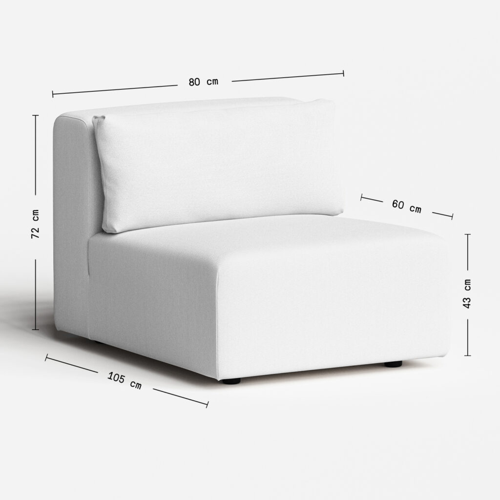 Weißer Designstuhl mit Kissenbank und Decke, nachhaltiges Designmöbel für Interior und Einrichtung in Hamburg