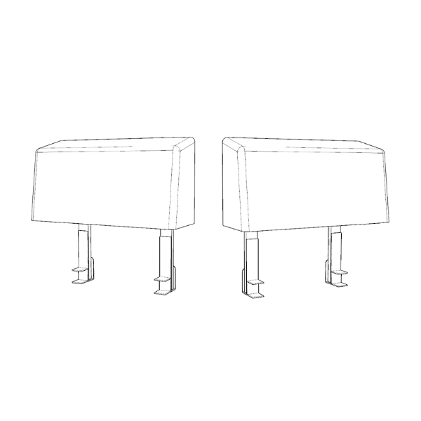 Weißer Design-Tisch mit zwei bodenverankerten Beinen, modernes nachhaltiges Möbelstück für Interior und Einrichtung in