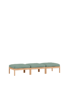 Schwarzes modulares 3-Sitzer Daybed mit Re-Wool Polsterung, nachhaltiges Designmöbel für modernes Interior in Hamburg