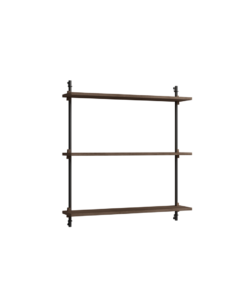 Modernes Wandregal aus dunklem Holz